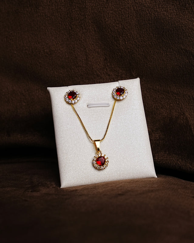 Set Topo Rojo con Blanco